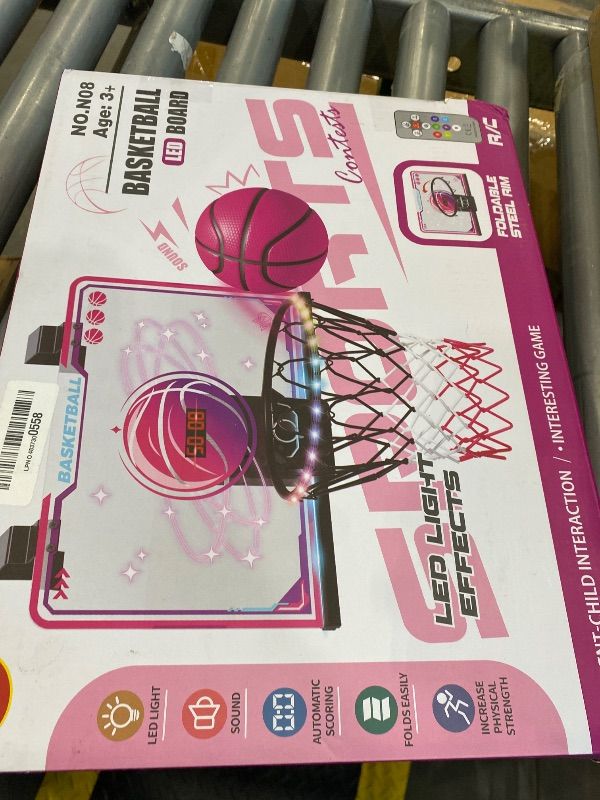 Photo 1 of *USED*
VATOS Basketball Hoop for Girls Indoor, LED Basketball Hoop with 7 Color Lights, Glowing Rim, Scoreboard & Remote Controller, Basketball Set Sports Toys Birthday Gifts for Girls Kids Teens 5-12