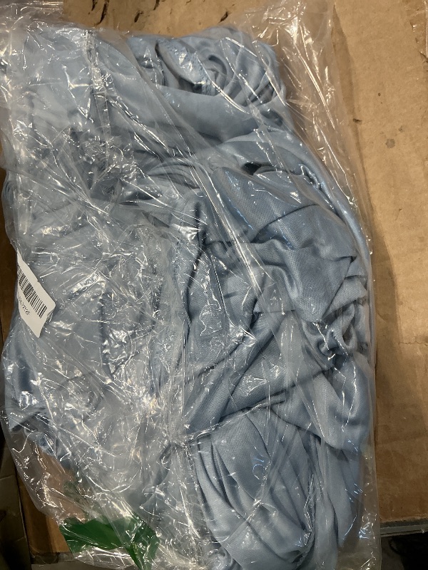 Photo 1 of 10 ft x 10 ft Wrinkle Free Dusty Blue Backdrop Curtain for Parties, 2 Panels 10ft Polyester Dusty Blue Photo Backdrop Drapes for Graduation Birthday Wedding Party Stage Curtains