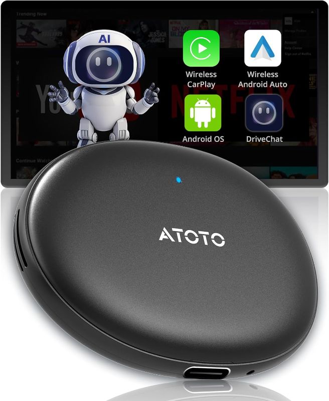 Photo 1 of **RETAIL: $81.80**
AD5 Wireless CarPlay Adapter & Android Auto Wireless Adapter, 2025 Upgrade Plug & Play AI Box CarPlay, Smart Box Compatible with YouTube, Dual Wi-Fi, ChatGPT