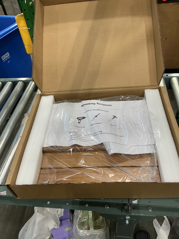 Photo 1 of [Upgraded Version] 20" Folding Teak Shower Seat Wall Mounted- Shower Bench for Inside Shower, ADA Compliant Teak Shower Seat Wall Mounted Bench Bathroom Stool, Folding Bathtub Shower Seat for Elderly