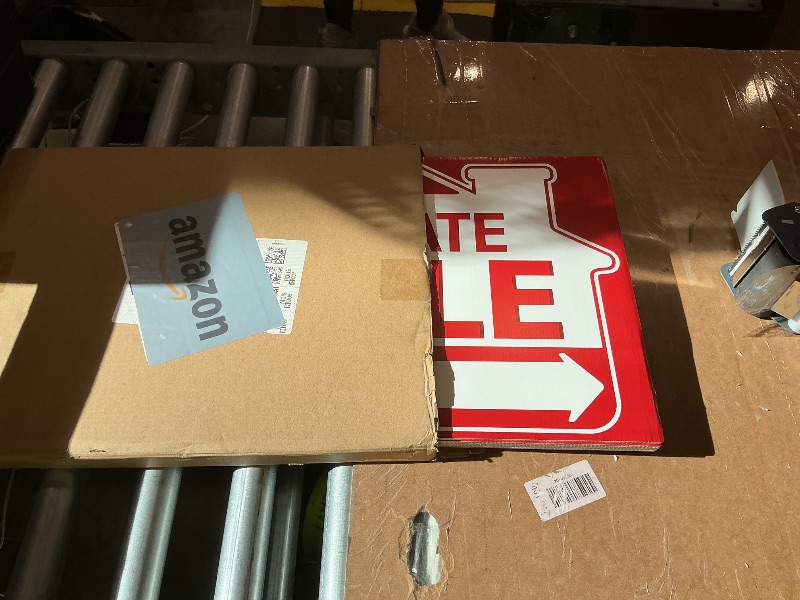 Photo 1 of [5 Pack] Estate Sale Signs Set - 16 x 12 Inch Double-Sided Yard Signs With Arrows and Metal H Stakes - Property Sale Directional Signs - Weather-Proof