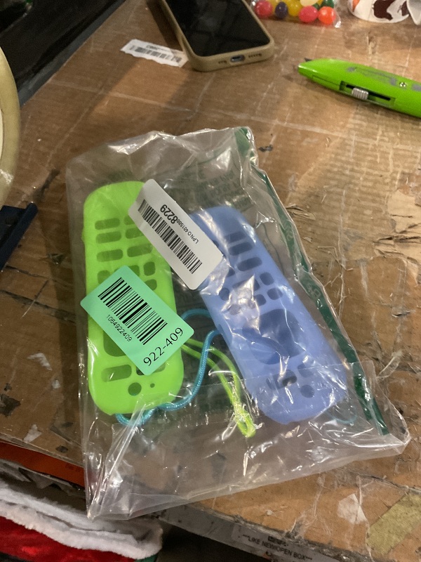 Photo 1 of [2 Pcs] Silicone Remote Case Cover for Roku Voice Remote Pro (2nd Ed.), Anti Slip Shockproof Remote Protective Sleeve for RCB1R(2024), Remote Protective Cover Case with Lanyard (Glow Blue+Glow Green)