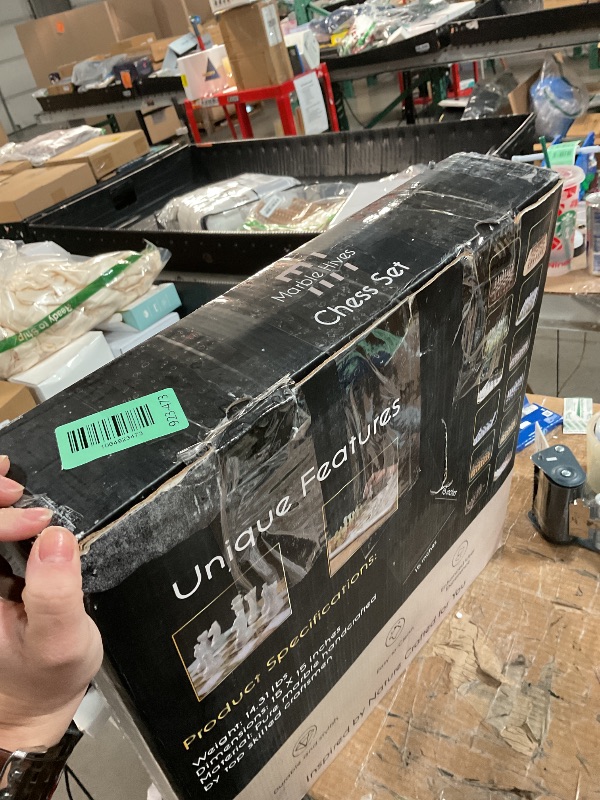 Photo 1 of Marble Hives 15 Inch Luxury Chess Set Classic Chess Boards for Adults with Handcrafted Stone Board & Marble Chess Pieces Ideal for Home Decor (White & Black)