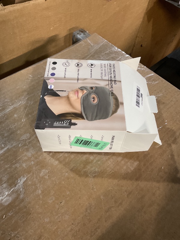 Photo 1 of sticro Sinus Relief Mask Moist Heat with 3 Temp Settings, Ex-Large Headache Mask Electric Face Heating Pad for Sinus Pressure Relief, Migraine, Tension Headache Relief