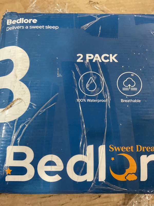 Photo 1 of 2 Pack Waterproof Mattress Protector, Twin Size Mattress Pad with Deep Pocket Fitted Up to 6-15 inches, Soft Noiseless Single Bed Mattress Cover for Bedroom, Dorm Room