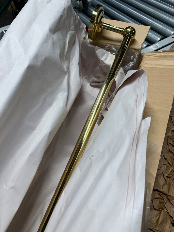 Photo 1 of (see all images) Allied Brass QN-41-SM-24 Que Collection 24 Inch Shower Door Towel Bar, Unlacquered Brass