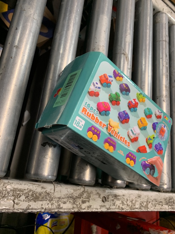 Photo 1 of ***(USED/ UNKNOWN IF MISSING PARTS)***JOYIN Cartoon Cars, Soft Rubber Toy Car Set, Mini Vehicles, Bath Toy Car for Toddlers, Christmas Great Gift for Boys and Girls, Summer Beach and Pool Activity, Party Favors for Kids