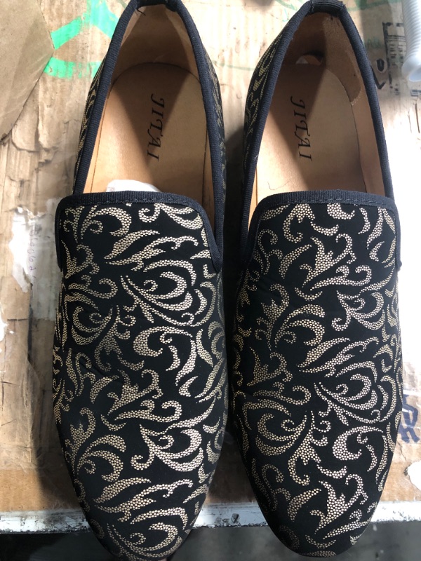 Photo 1 of ***(HEAVILY USED/ MINOR DAMAGE)***
JITAI Men's Dress Shoes - Casual Rubber & Leather Loafers for Men - Fashion Business Formal Wear, Glod/02, 9men/10.5women US