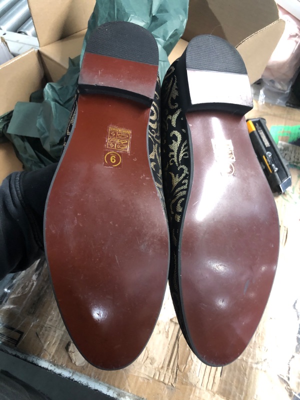 Photo 1 of ***(HEAVILY USED/ MINOR DAMAGE)***
JITAI Men's Dress Shoes - Casual Rubber & Leather Loafers for Men - Fashion Business Formal Wear, Glod/02, 9men/10.5women US