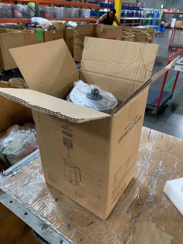 Photo 1 of KIDISLE Percolator Coffee Pot Electric 10 Cup, Automatic Keep Warm, Stainless Steel Basket, Cool-Touch Handle