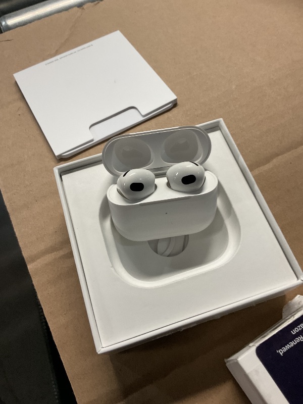 Photo 1 of ***(PARTS ONLY/ NON FUNCTIONAL)***Apple AirPods (3rd Generation) Wireless Earbuds with MagSafe Charging Case. Spatial Audio, Sweat and Water Resistant, Up to 30 Hours of Battery Life. Bluetooth Headphones for iPhone