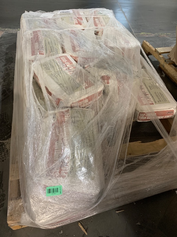 Photo 1 of **17 PACK**Akona Self-Leveling Floor Underlayment - Underlayment for Vinyl, Concrete, Tile, Hardwood, and More, Fast Drying, High Strength, Interior, Walkable in 3-4 Hours (50 Pound, 1)