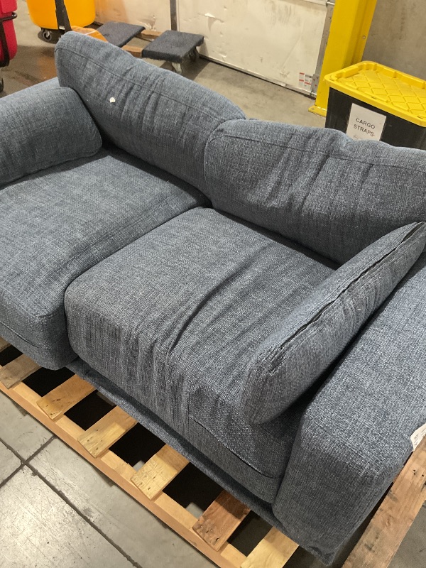 Photo 4 of **ITEM IS DIRTY AND HAS SOME DAMAGE**
Marsail Modern 65 Inch Linen Fabric Sofa, 2-Seater Couch with Wide Armrests, Deep Cushions & Removable Washable Covers, Comfortable Living Room Furniture, Blue