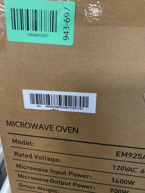 Photo 1 of ***FACTORY SEALED***BLACK+DECKER Digital Microwave Oven with Turntable Push-Button Door, Child Safety Lock, Stainless Steel, 0.9 Cu Ft