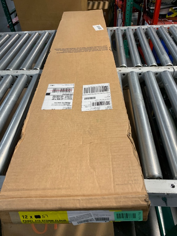 Photo 1 of 12 in. W x 57 in. H Builders Edge, TailorMade Two Equal Panels, Raised Panel Shutters, Includes MaSChing Installation Spikes (Per Pair), 419 - Storm Cloud