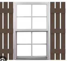 Photo 1 of 12"W x 54"H Lifetime Vinyl, TailorMade Three Board Spaced (2 Batten), Board-n-Batten Shutters, w/Shutter-Loks (Per Pair), French Roast