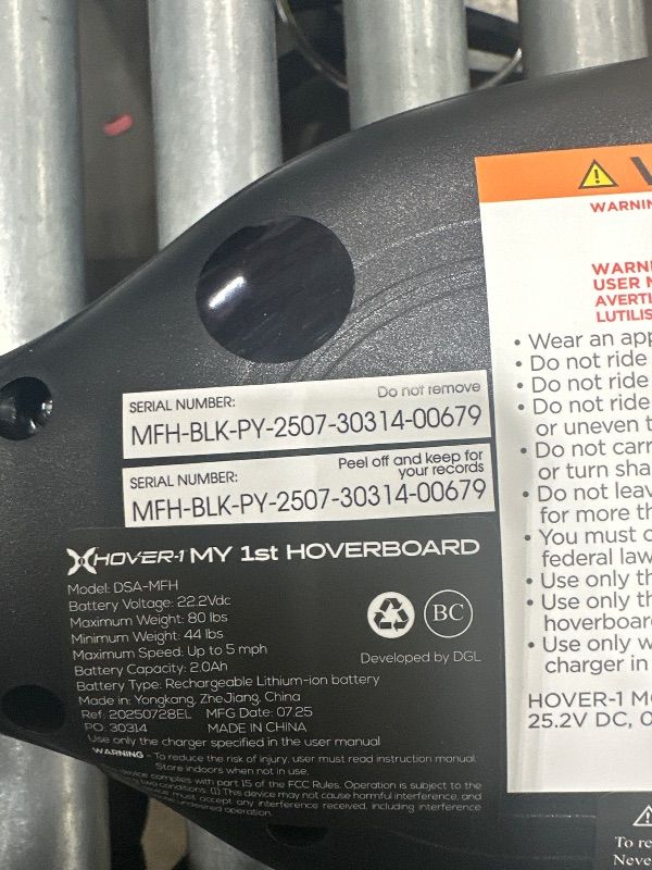 Photo 1 of  **FACTORY SEALED *** Hover-1 My First Self Balancing Scooter for Kids with 5 mph Max Speed, Dual 150W Motors, 6.3” Tires, 3 Miles Max Range, and LED Headlights