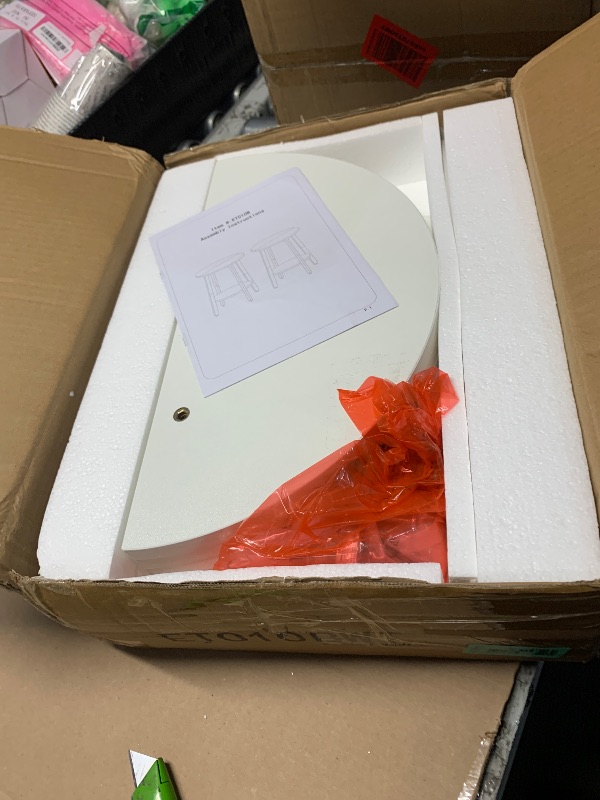 Photo 1 of ***(MISSING HARDWARE)***Sthmec Side Table Set of 2, Small Round End Table with Storage Shelf for Small Space, 2-Tier Bedside Table, Nighstands Set of 2 Accent Table for Living Room, Bedroom, White