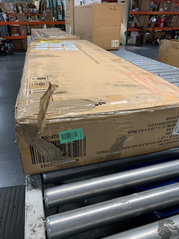 Photo 1 of ***MISSING PARTS***
***STOCK PHOTO FOR REFERENCE ONLY***Bellemave Twin Floor Bed with Slats and Center Support Bar, Montessori Bed with Fence and Door, Kids Wood Bed, Natural