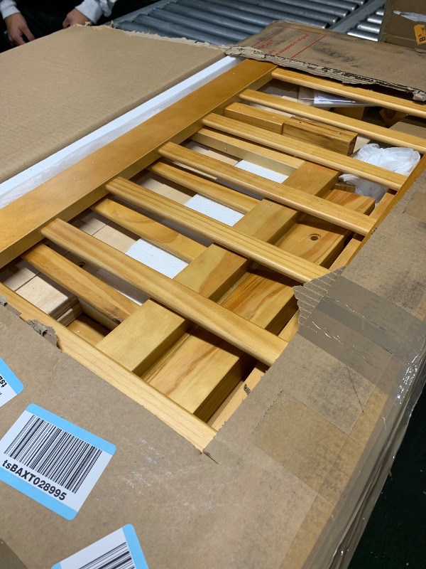 Photo 1 of ***MISSING PARTS***
***STOCK PHOTO FOR REFERENCE ONLY***Bellemave Twin Floor Bed with Slats and Center Support Bar, Montessori Bed with Fence and Door, Kids Wood Bed, Natural