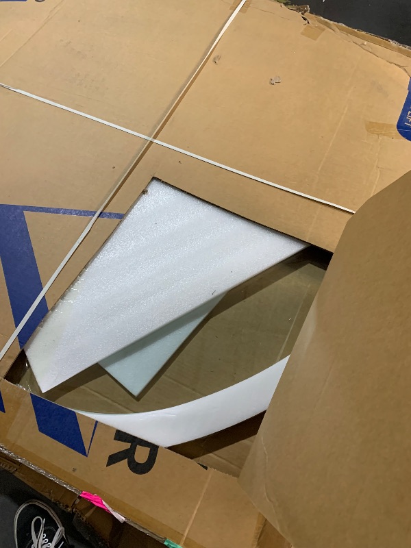 Photo 1 of *** truck/trailer pick up only Royalty 60" Inch Round Tempered Glass Table Top – Clear Table Top Glass – Useful for Replacement, Tabletop Protector, Patio, Dining, Coffee, Desks - 1/2" Thick Beveled Edge