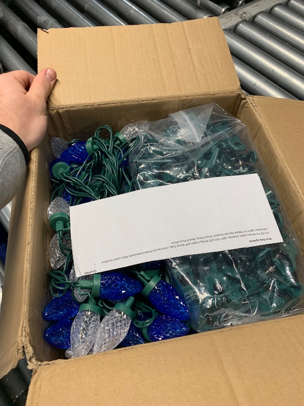 Photo 1 of  Commercial Grade Extendable Waterproof Outdoor Christmas Lights for House Outside Roofline Xmas Decor, Blue & Pure White1064944565
