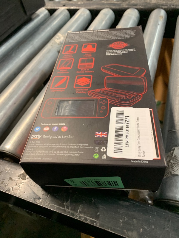 Photo 1 of Orzly Carry Case Compatible with Nintendo Switch and New Switch OLED Console - Black Protective Hard Portable Travel Carry Case Shell Pouch with Pockets for Accessories and Games