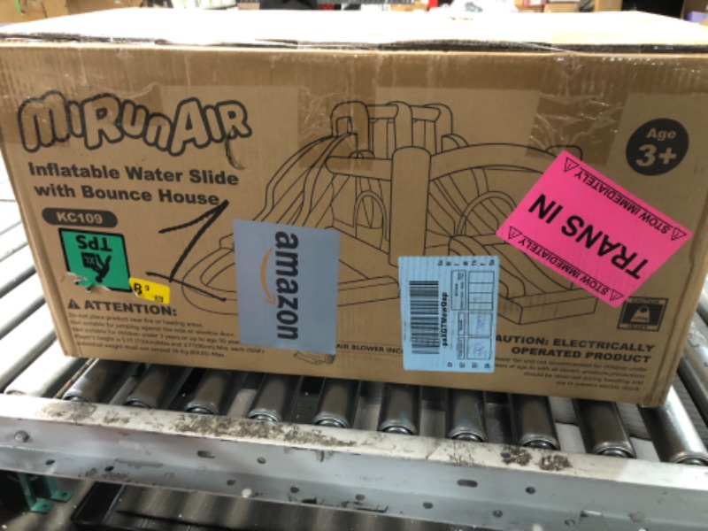 Photo 1 of ***FACTORY SEALED***   MIRUNAIR Inflatable Bounce House, Blow Up Bouncy House Include Slide, Outdoor Backyard Water Park with Air Blower, Splash Pool, Water Cannon, Climbing Wall, Bounce Water Prak for Kids