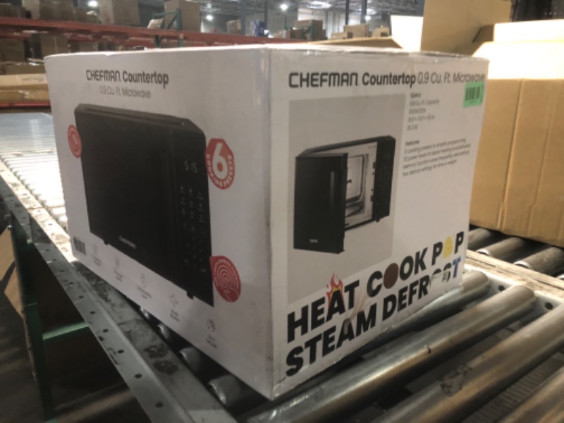 Photo 1 of ***FACTORY SEALED*** Countertop Microwave Oven 0.9 Cu. Ft., 900 Watts with 10 Power Levels, 6 Cooking Presets with One-Touch Express Cook, Eco Mode, Child Safety Lock, & Mute Button - Black