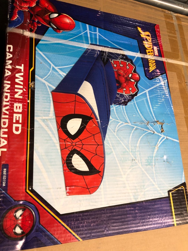 Photo 1 of ***FACTORY SEALED*** Delta Children Marvel Spider Man Upholstered Twin Bed, Red/Blue