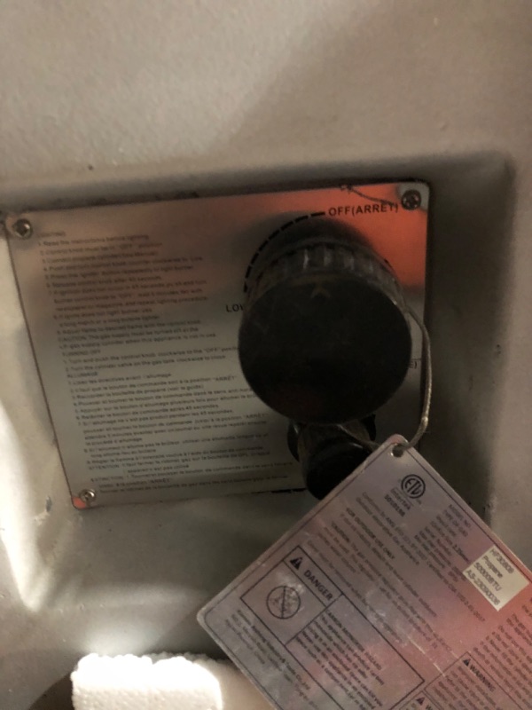 Photo 1 of ***PARTS ONLY***SereneLife Propane Gas Fire Pit Table - 40,000 BTU Outdoor Square Firepit with Lava Rocks, Cover, Adjustable Flame Height, and Weather-Resistant Design - Perfect for Backyard or Patio