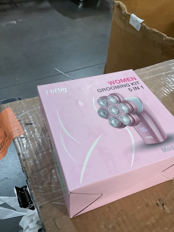 Photo 1 of ***(PARTS ONLY/ MAJOR DAMAGE/ NON FUNCTIONAL)***Electric Razors for Women Legs: 5-in-1 Rechargeable Body Shaver, 7D Wet & Dry Bikini Trimmer, IPX7 Waterproof Lady Hair Remover for Face Underarms Pubic, Rose Pink