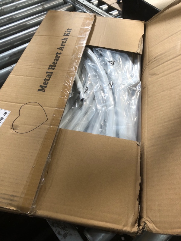 Photo 1 of ? 8ft(2.4M) Heart Shaped White Metal Balloon Arch Stand Frame Display Kit?Love Balloon Arch Frame for Proposal, Wedding, Valentine’s Day, Bridal, Birthday Party Decorations