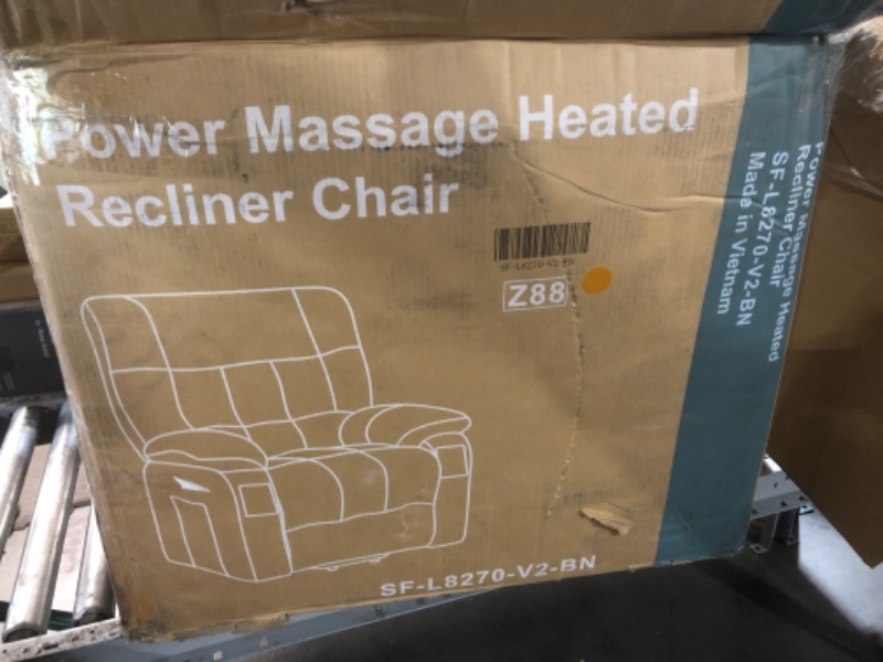 Photo 1 of ***PARTS ONLY STOCK PHOTO FOR REFERENCE ONLY***Power Lift Recliner Chair with Massage and Heat for Elderly, Overstuffed Wide Recliners, Heavy Duty and Safety Motion Reclining Mechanism with USB Ports, 2 Concealed Cup Holders, Apricot