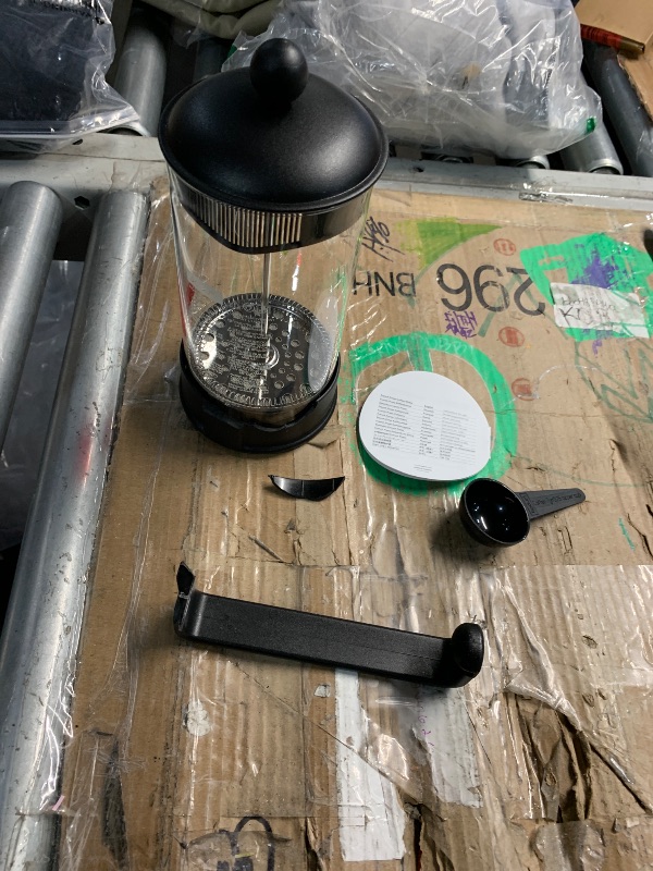 Photo 1 of ***(MINOR DAMAGE/ SEE NOTES)***Bodum 34oz Brazil French Press Coffee Maker, High-Heat Borosilicate Glass, Black - Made in Portugal