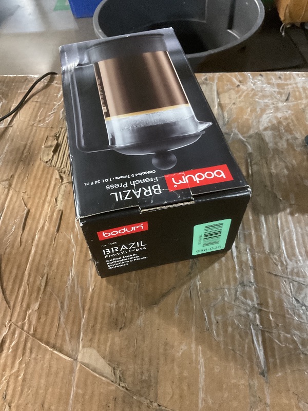 Photo 1 of ***(MINOR DAMAGE/ SEE NOTES)***Bodum 34oz Brazil French Press Coffee Maker, High-Heat Borosilicate Glass, Black - Made in Portugal