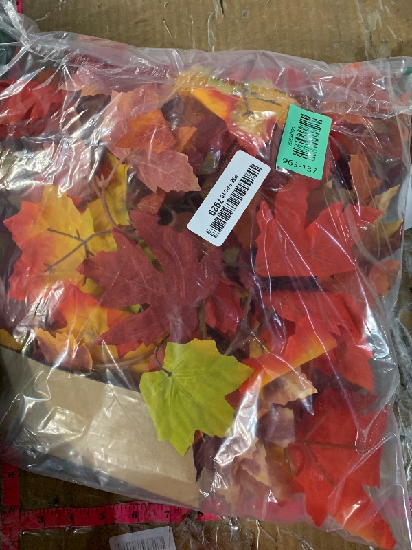 Photo 1 of 2 PCS Fall Decor, 11.8FT Fall Garland for Mantle, Fall Decorations for Home, Thanksgiving Decorations Indoor, Halloween Autumn Maples Leaf Garland for Autumn Decor Wedding Party