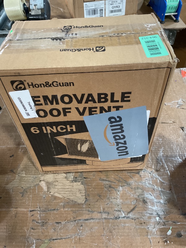 Photo 1 of [Upgrade Airflow] Hon&Guan Removable Roof Vent Cover, 6 Inch Roof Vents for Houses, 6'' Exhaust Vent Wall Vent for Ventilation System-with Damper and Two New Small Vents,Galvanized Steel