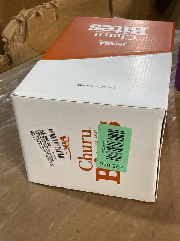 Photo 1 of ***EXP 12/25/2025*** INABA Churu Bites for Cats, Soft Baked Chicken Churu Filled Cat Treats with Vitamin E, 0.35 Ounces Each Tube, 24 Tubes Total (3 per Pack), Chicken Recipe