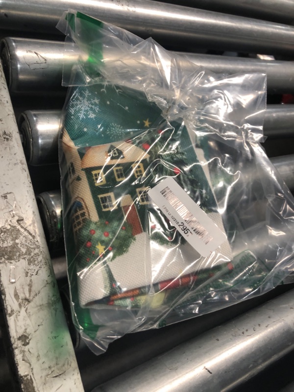 Photo 1 of Winter Lumbar Decorative Rectangle Pillow Cover 12 x 20, Wonderland Forest House Snowflake Vintage Porch Outdoor Pillowcase, Christmas Holiday Seasonal Farmhouse Cushion Case Home Decor