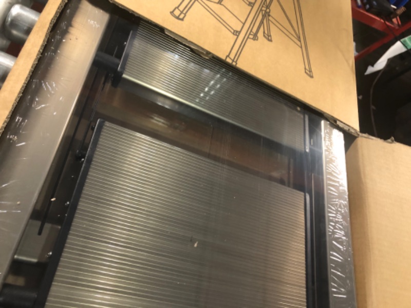 Photo 1 of SOLADDER 4 Step Ladder, Folding Step Stool with Anti-Slip Wide Sturdy Pedal and Handgrip, Portable Lightweight Aluminum Stepladder, 300 lbs Capacity, Multi-Use for Home, Library - Brown Gold