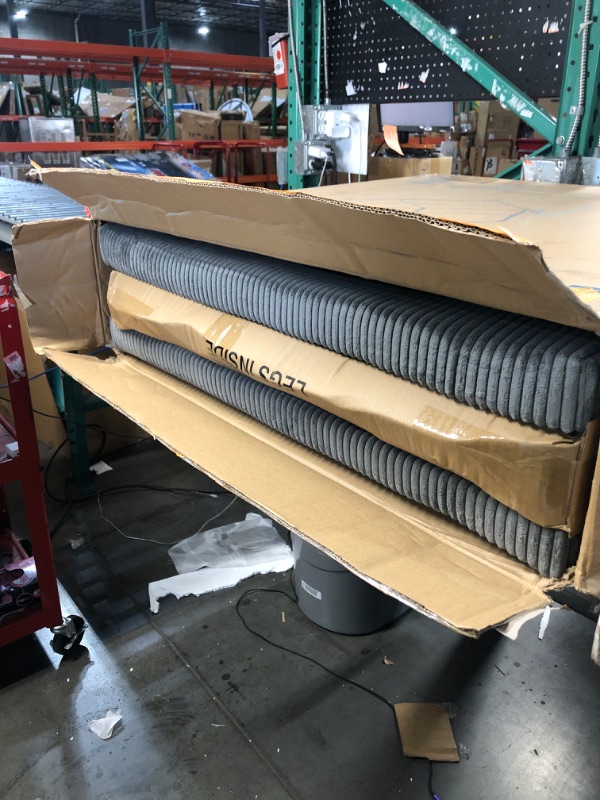 Photo 1 of **frame only** LINSY HOME Futon Sofa Bed - Convertible Corduroy Futon Couch Bed with Adjustable Backrest, Modern Small Loveseat Sleeper Sofa for Small Spaces, Living Room, Apartment or Office (Grey)