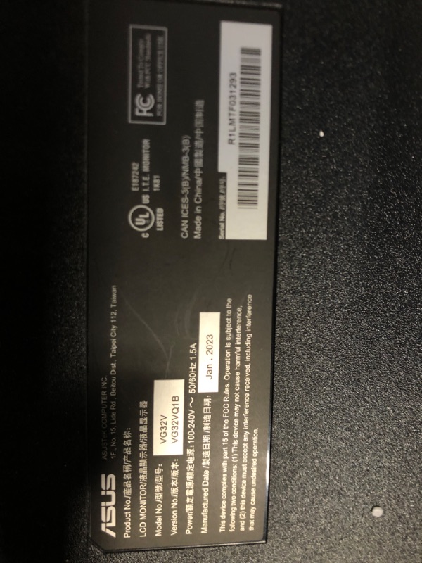Photo 1 of **BROKEN SCRTEEN USE FOR PARTS****FINAL SALE*****ASUS TUF 32 Inch Curved Gaming Monitor - QHD (2560 x 1440), 165Hz (Supports 144Hz), 1ms, Extreme Low Motion Blur, Speaker, FreeSync Premium, VESA Mountable, DisplayPort, HDMI - VG32VQ1B