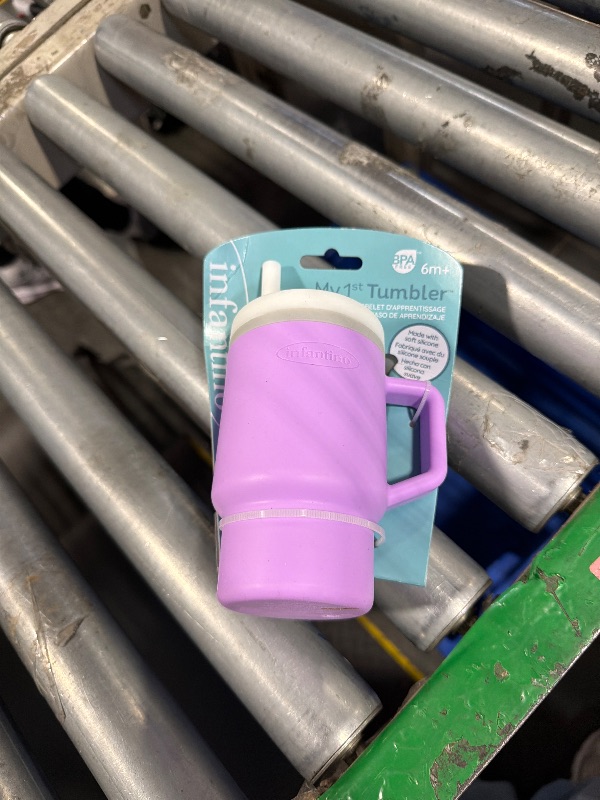 Photo 1 of *MINOR DAMAGE - USED*
Infantino My 1st Tumbler, Silicone Sippy Cup with Straw & Handle, Spill-Resistant Baby Cup for On-the-Go, BPA-Free Transition Bottle, Lilac