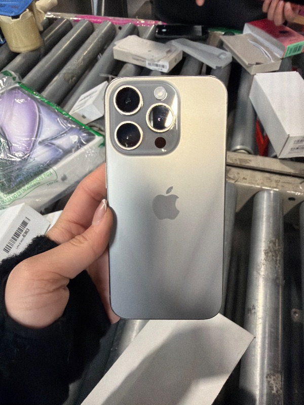 Photo 1 of ***TURNS ON PERFECTLY BUT UNTESTED***Apple iPhone 15 Pro, 256GB, Natural Titanium - Unlocked (Renewed)
