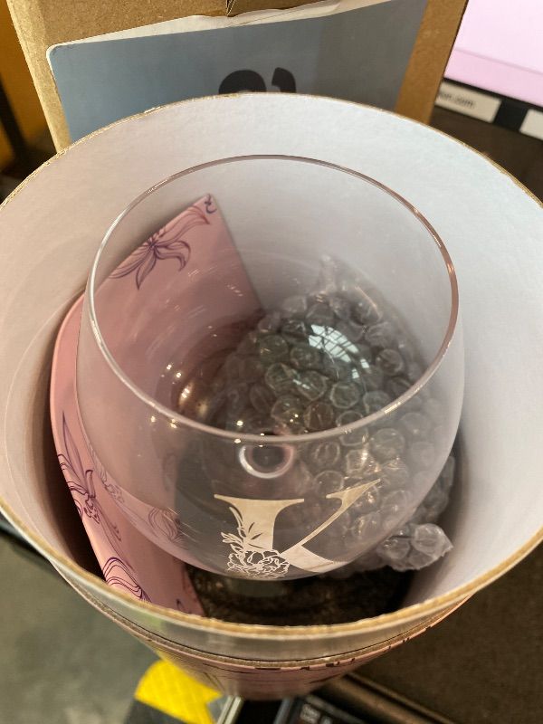 Photo 1 of *MINOR DAMAGE - USED*
Personalized Gifts for Women - Customized Gift A-Z Wine Glass, Unique Birthday Gifts for Women, Christmas Basket Gift for Her, Mom, Wife, Sister, Friend, Nurse?K?