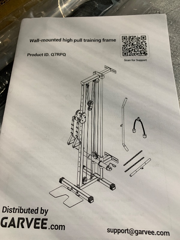 View 7 of ***SIMILAR ITEM*** Titan Fitness 80.5" Short Wall Mounted Pulley Tower, 350 LB Capacity Plate-Loaded Cable Machine, Adjustable Trolly Height, Standard & Olympic Plate Compatibility, Dual D-Handles Included