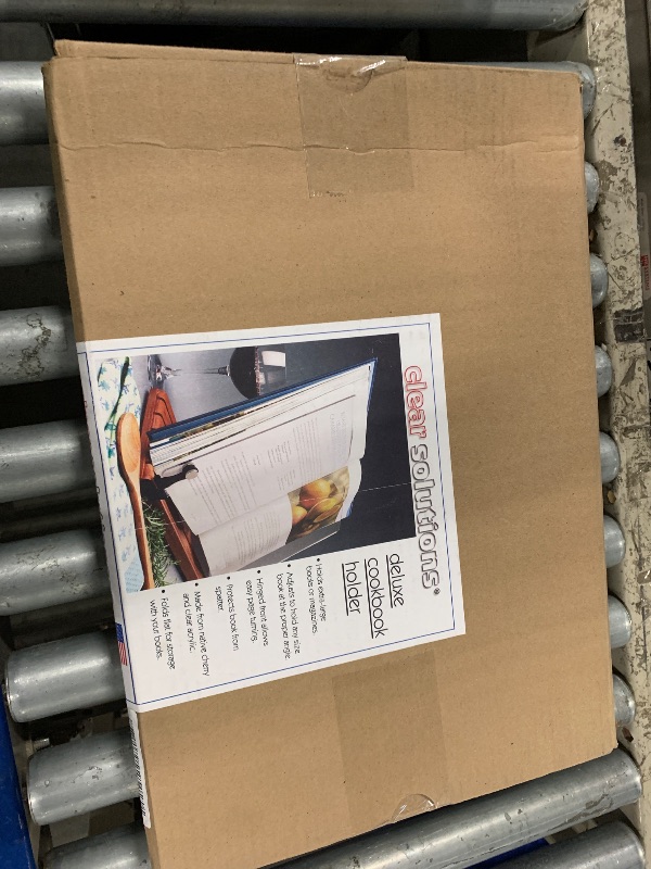 Photo 1 of *****MISSING BACK PIECE**** Deluxe Large Cookbook Holder - Acrylic Shield With Cherry Wood Base - Made in the USA