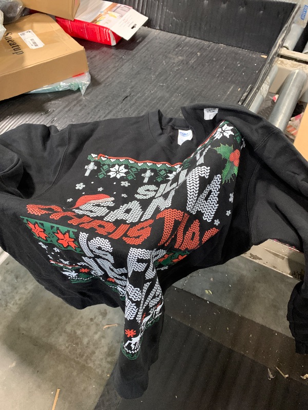 View 1 of "Silly Santa Christmas is for Jesus" ugly Christmas sweater