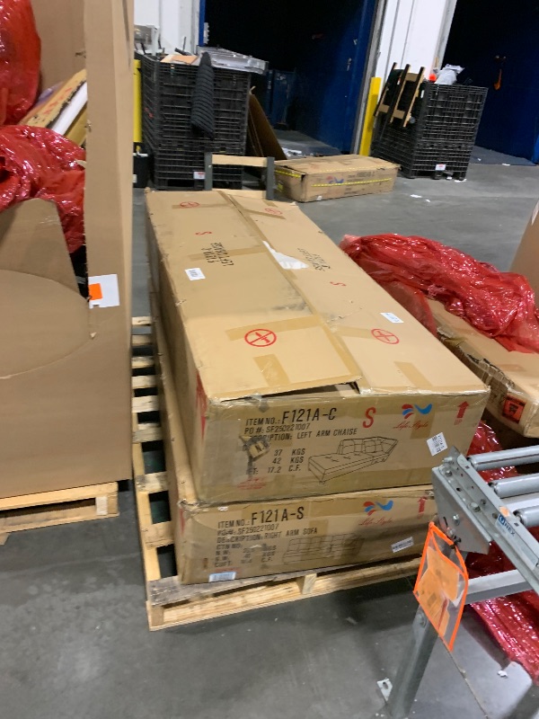 Photo 1 of ***Very Large Item*** ***Pick Up With Truck*** LGQLJPLQQ Classic L-Shaped Sofa Set with Ottoman - Off-White Flannel, High-Density Sponge, Sturdy Wood Frame, Storage Function - Elegant Design, Comfortable Living Room Furniture F121(White,F121A)